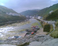 Boscastle harbour...  the re-building still goes on