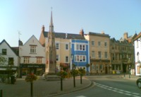 Glastonbury... the backpackers hostel in blue